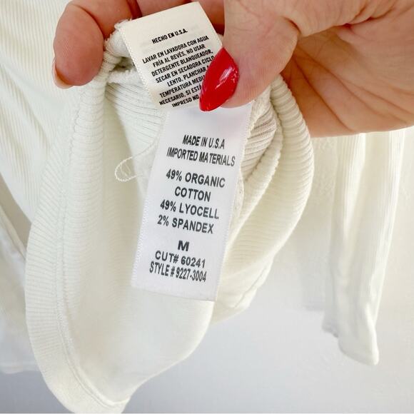 Citizens of Humanity Top Iris Long Sleeve Cut Out Ribbed Cassis Ivory Sz M - Picture 6 of 8